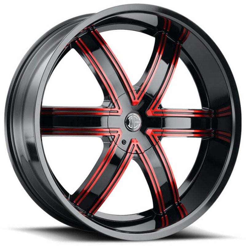 24x10 2Crave No.44 Gloss Black Red Face RWD
