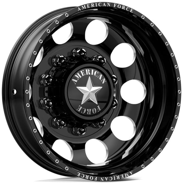 24x8.25 American Force Dually HOLES Black Flat-Solid REV