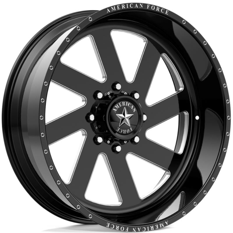 20x9 American Force 46 Fuse SS8 Black w/ Milled Accents RWD