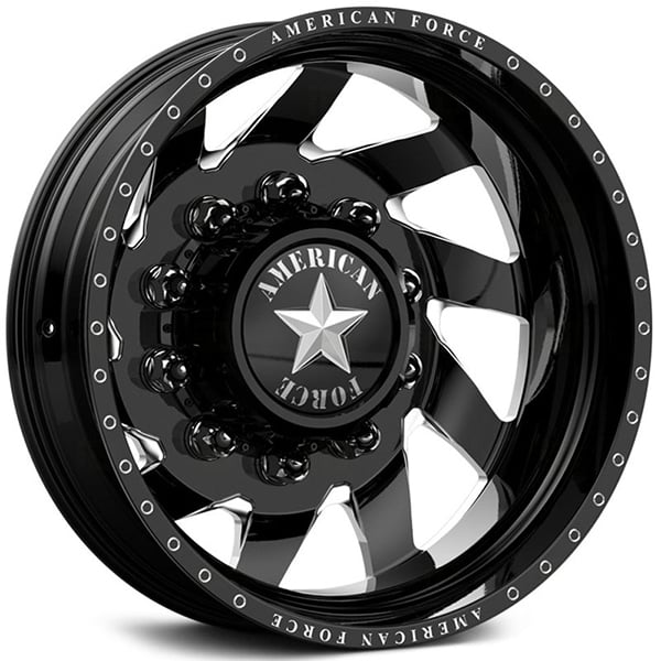 American Force Dually Tempest  Wheels Black & Milled Windows Rear