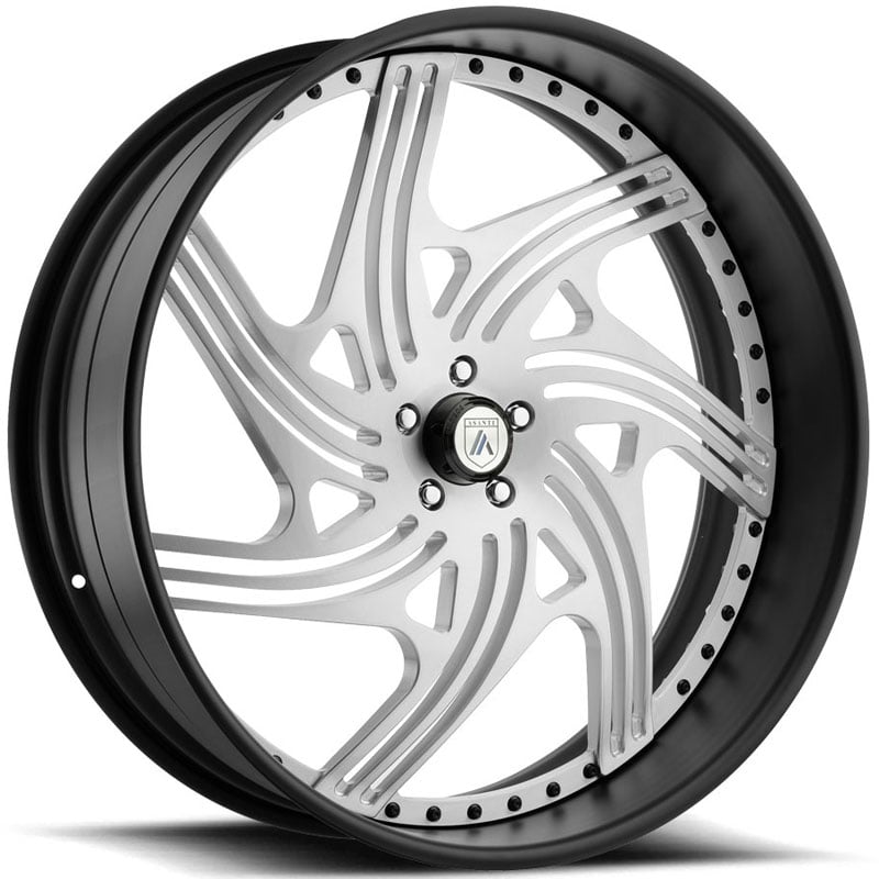 28x9 Asanti Forged AF859 3PC Brushed Face w/ Black Lip MID