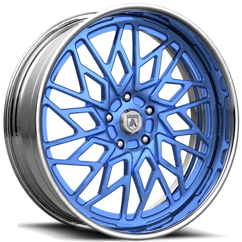Asanti AF889 2PC  Wheels Blue w/ Chrome Lip
