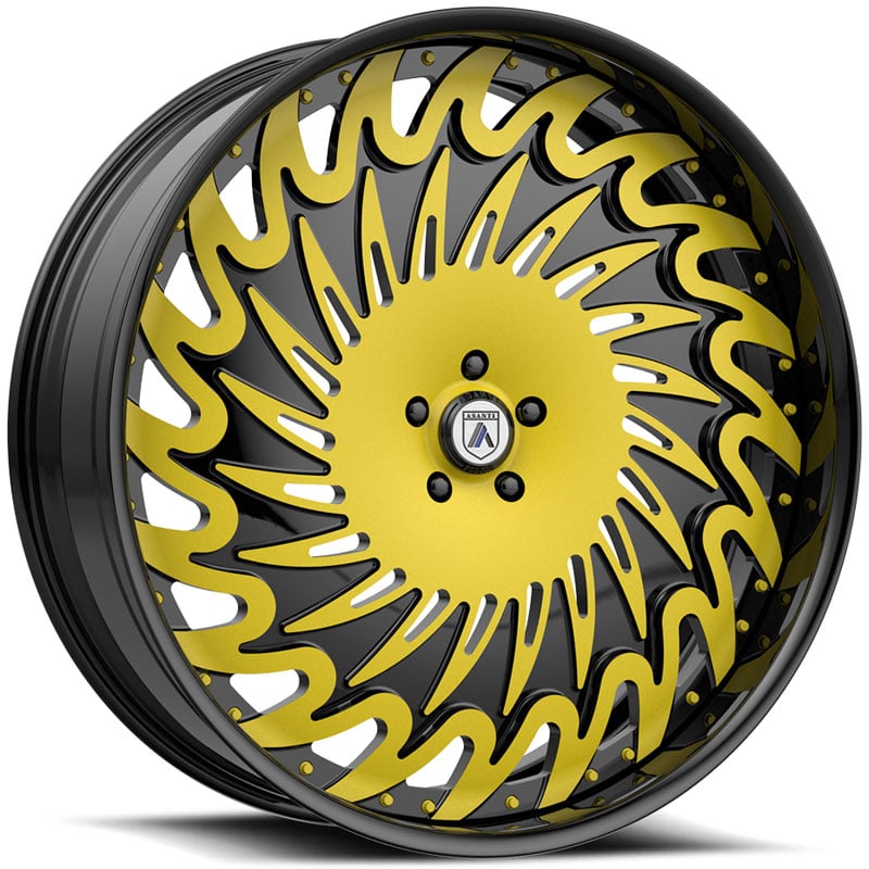 Asanti FS15 2PC  Wheels Black w/ Yellow Face