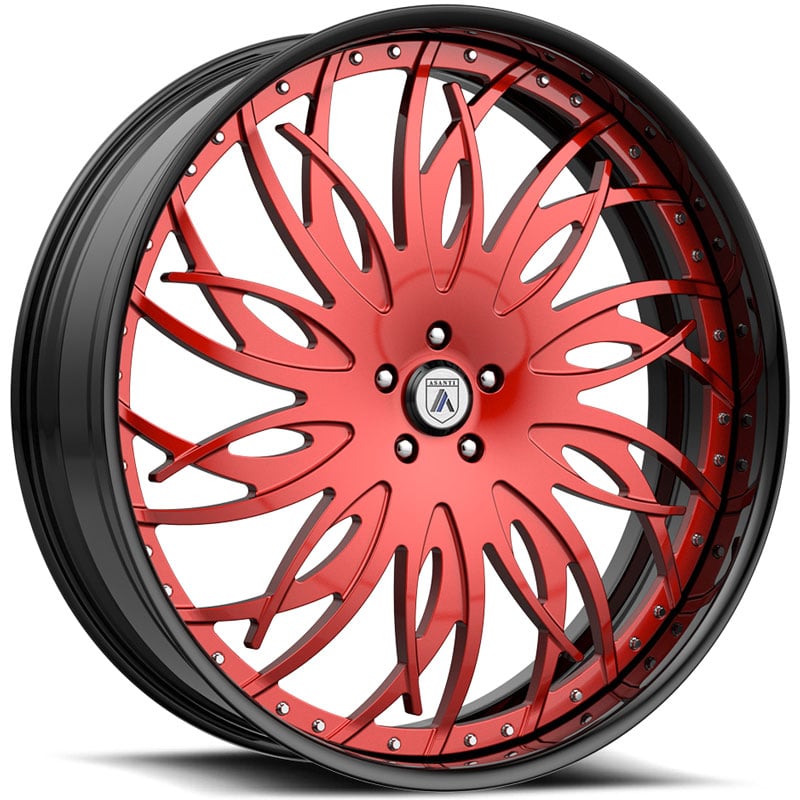 Asanti FS17 2PC  Wheels Black w/ Red Face