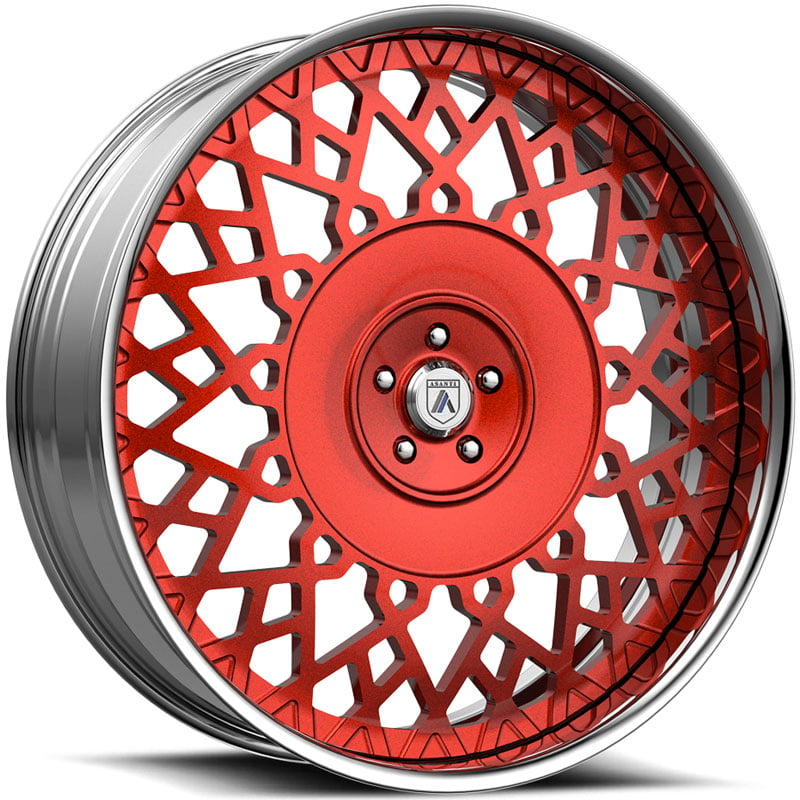 Asanti FS24 2PC  Wheels Chrome w/ Red Face