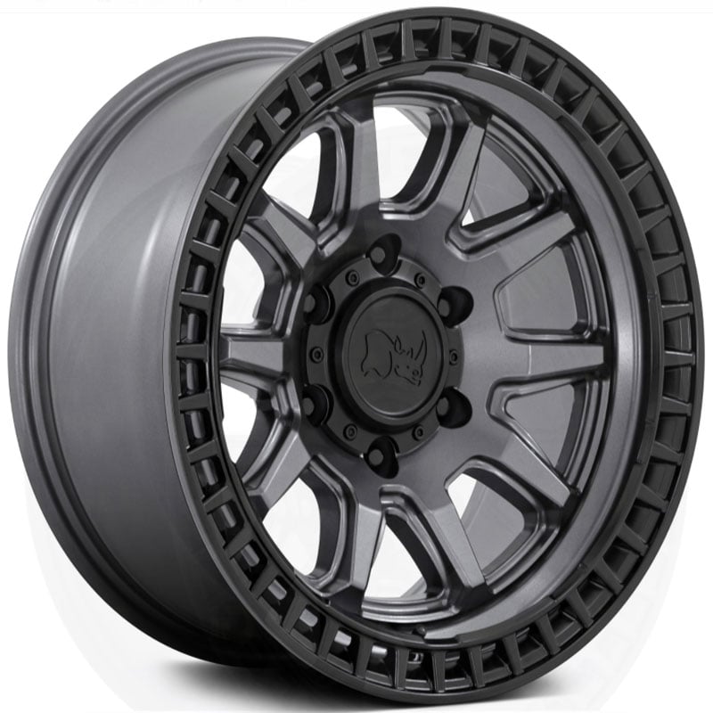 Black Rhino Calico  Wheels Matte Gunmetal w/ Matte Black Lip