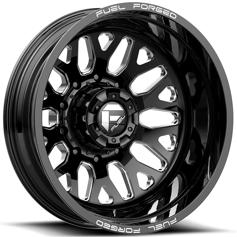 22x8.25 Fuel Forged Dually FF19D Black Milled REV