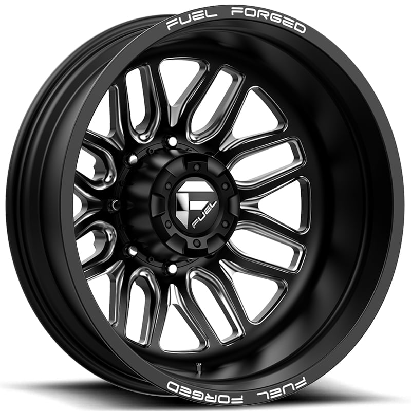 22x8.25 Fuel Forged Dually FF66D Black Milled REV