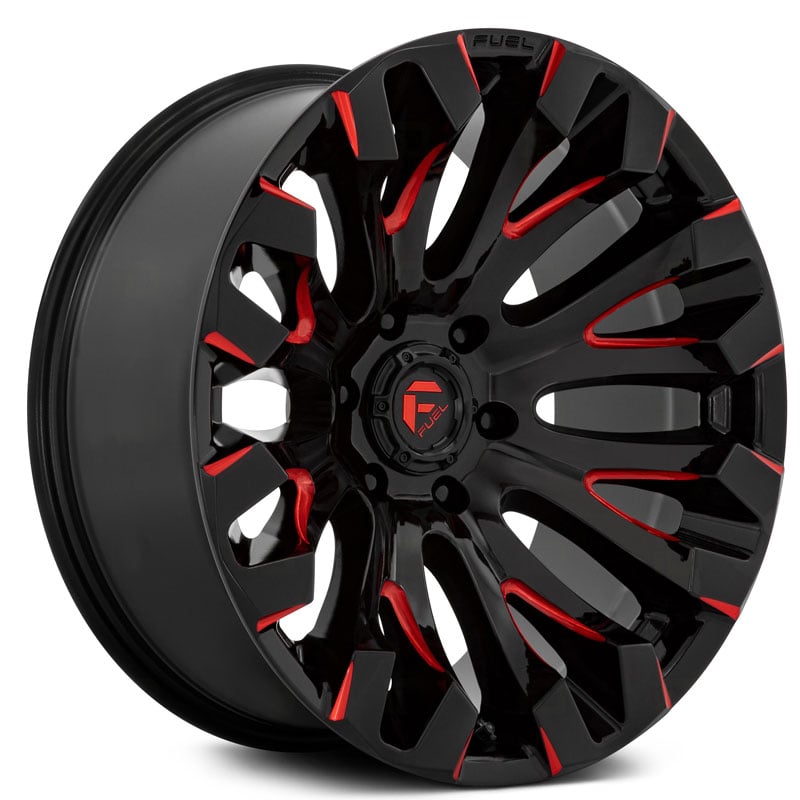 Fuel D829 Quake  Wheels Gloss Black Milled Red Tint