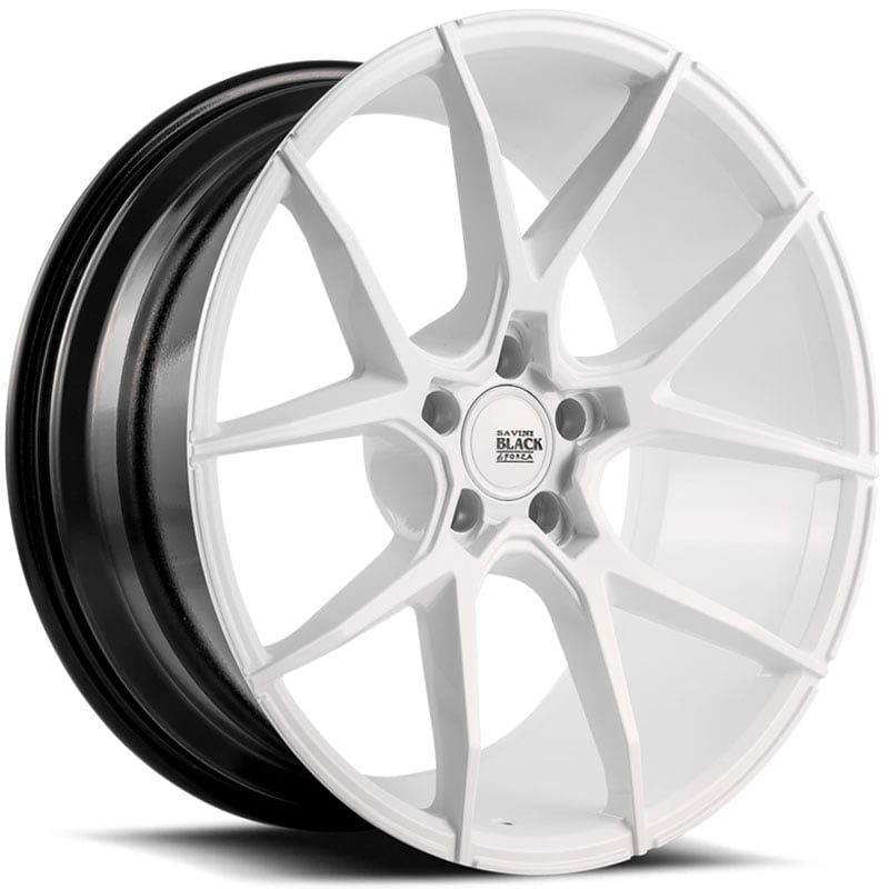 Savini Black Di Forza BM14  Wheels Gloss White