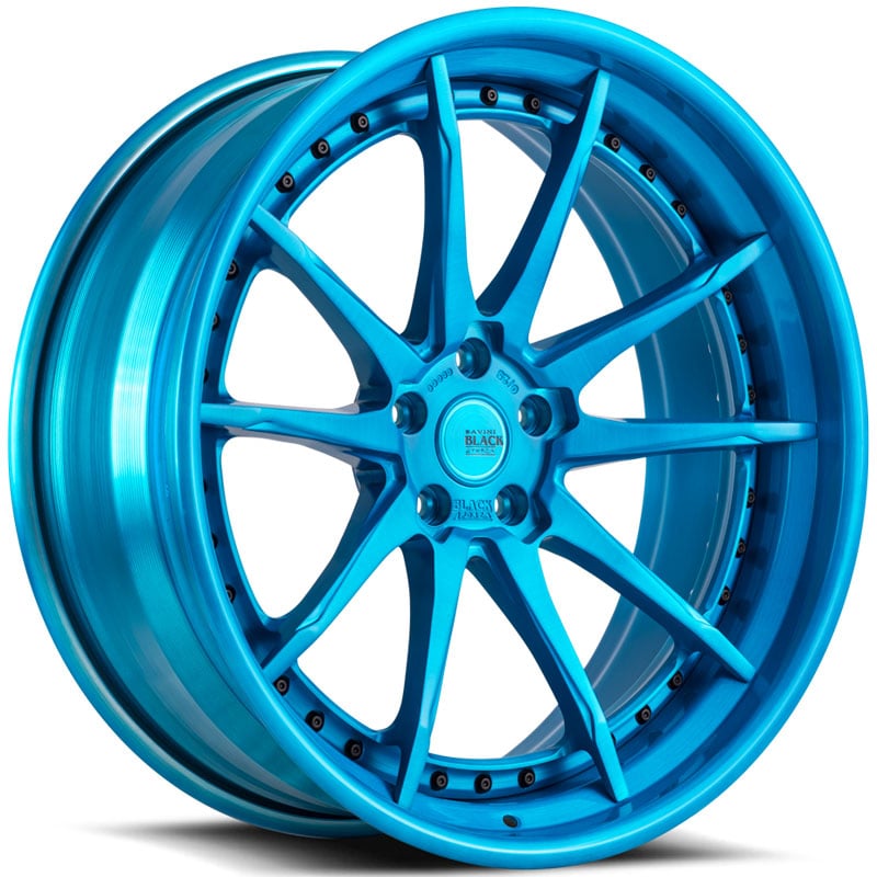 Savini Black Di Forza BM12L 3PC  Wheels Brushed Blue