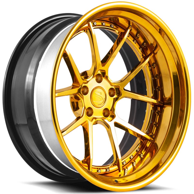 Savini Black Di Forza BM14L 3PC  Wheels Gold