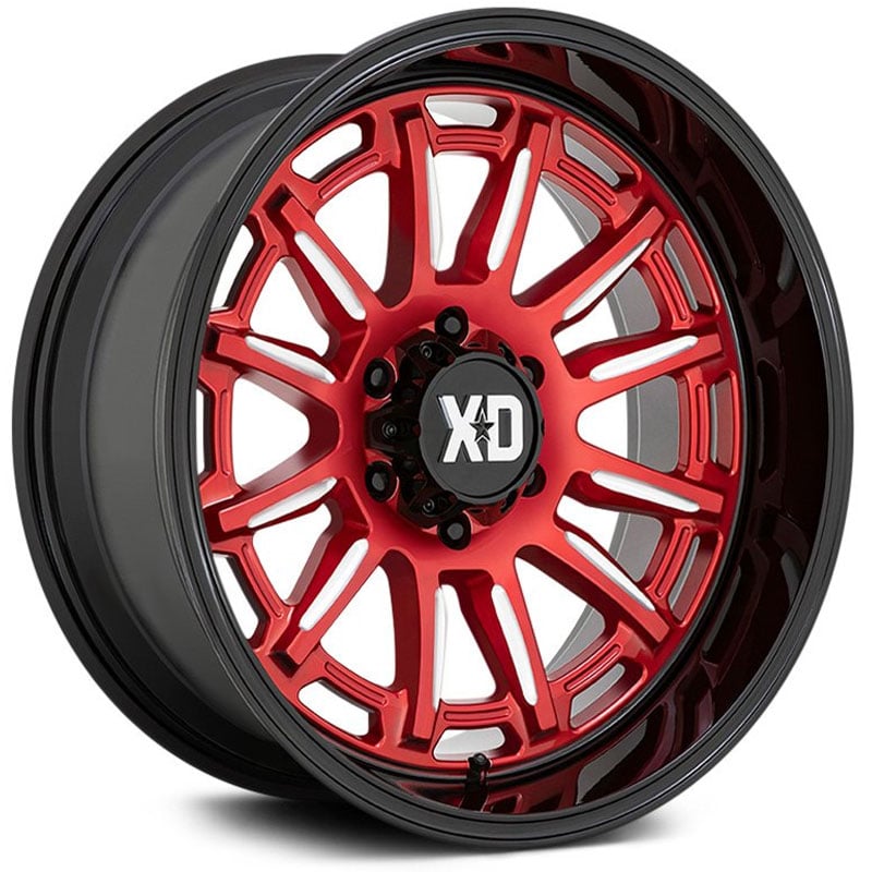 XD Series XD865 Phoenix  Wheels Candy Red Milled w/ Black Lip