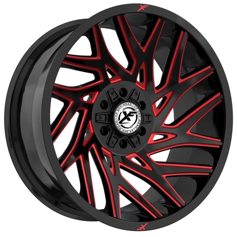 XF Offroad XF-229 Gloss Black Red Milled