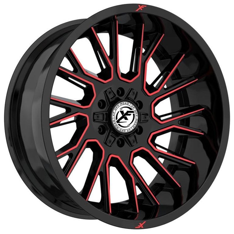 XF Offroad XF-230  Wheels Gloss Black Red Milled