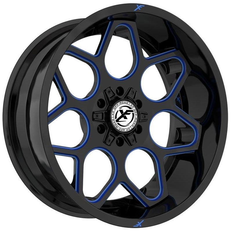 XF Offroad XF-233  Wheels Gloss Black Blue Milled