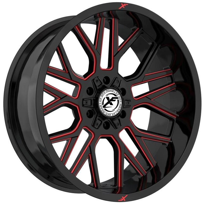 XF Offroad XF-235 Gloss Black Red Milled
