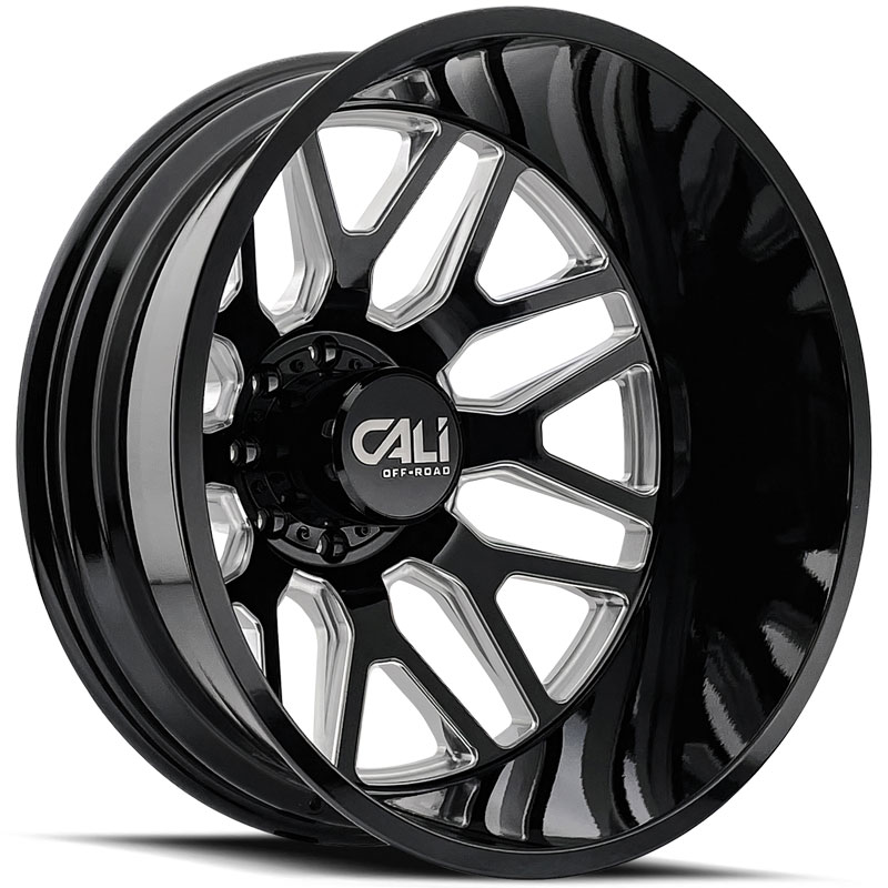 Cali Off-Road Invader 9115 Dually Rear  Wheels Gloss Black Milled
