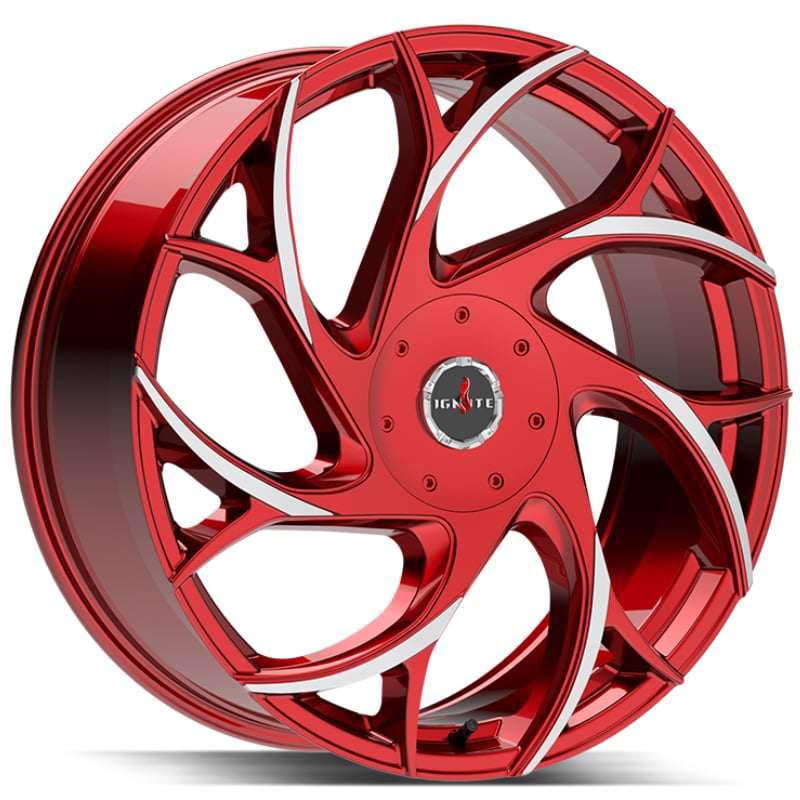 22x9.5 Ignite Inferno Candy Red Milled Tips MID