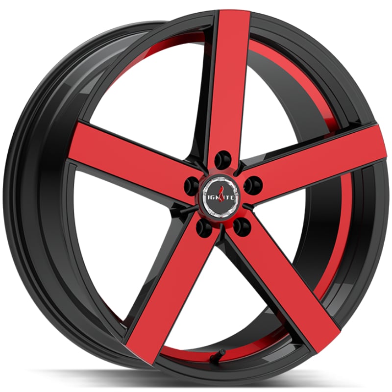 20x8.5 Ignite Spark Gloss Black Candy Red Machined HPO