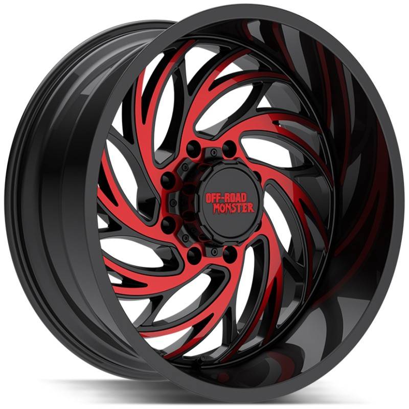 Off-Road Monster M29  Wheels Gloss Black Candy Red Machined