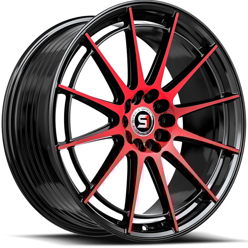 Spec-1 SP-64  Wheels Gloss Black Red Machined