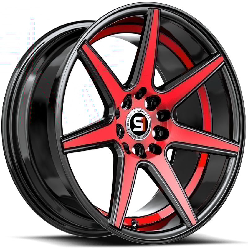 Spec-1 SP-73  Wheels Gloss Black Red Undercut